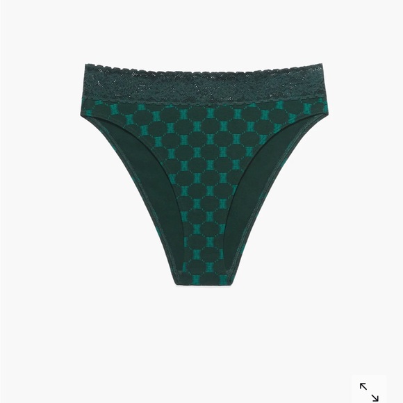 Savage X Fenty Other - Savage X Fenty Green Glo X Link Cotton Essentials Lace-Trim HighLeg Bikini Panty